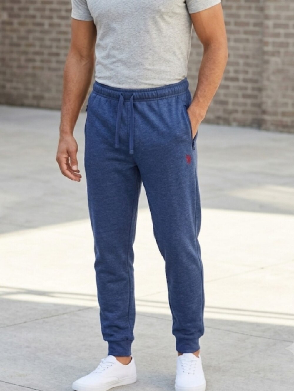 NWT U.S. Polo Assn. Men's Blue Fleece Joggers, XLarge